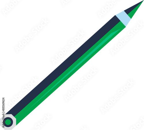 Simple pencil for writing icon. Doctor office tools, medical stroked cartoon element for modern and retro design. Simple color vector pictogram isolated on white background (ID: 801369624)