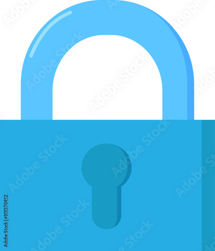 Reliable padlock icon. Storage conditions for medicines, medical stroked cartoon element for modern and retro design. Simple color vector pictogram isolated on white background (ID: 801370452)