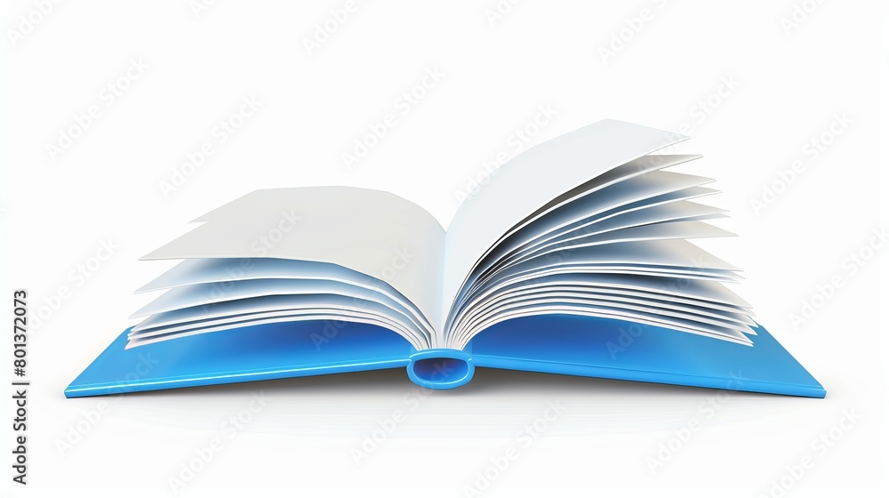 Open blue book depicting an empty business diary or office journal, with blank pages. Vector 3D illustration Open blue book depicting an empty business diary or office journal, with blank pages. Vector 3D illustration