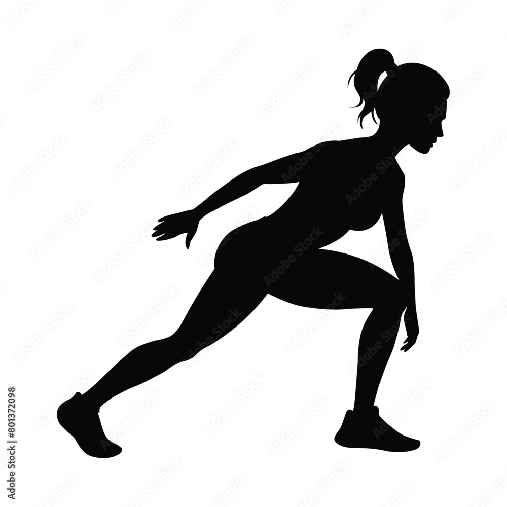 silhouette of a woman making exercise