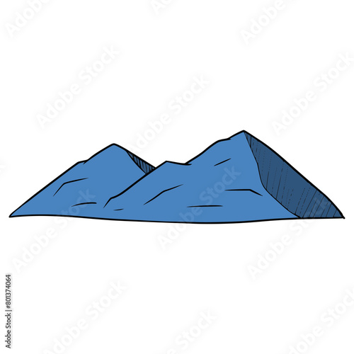 mountain icon illustration hand drawn isolated vector 