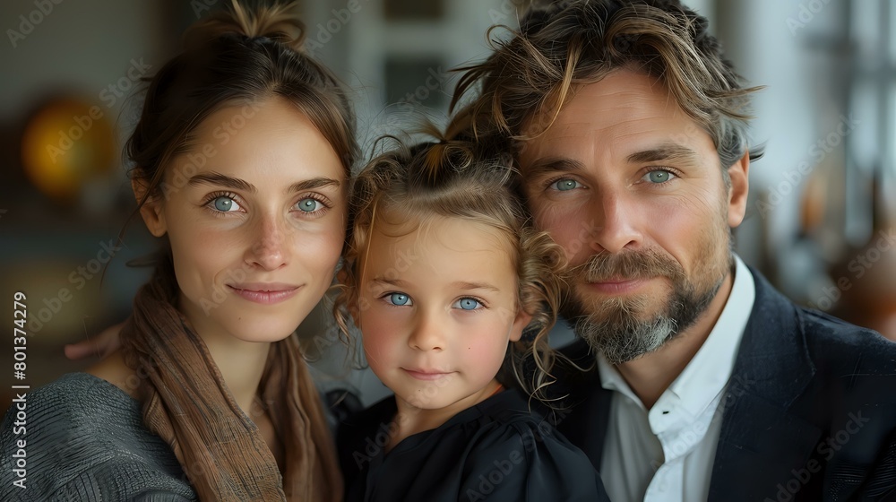 Tranquil Family Moment in Naturally Illuminated Space