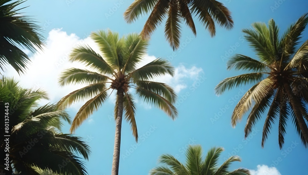 palm trees against blue sky