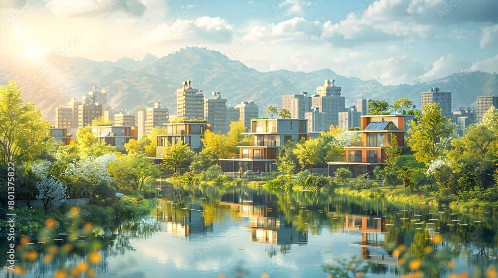 Obraz premium Sustainable Urban Landscape Investing in Clean Energy Infrastructure for a Brighter Future