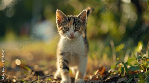 cute baby kitten. cat in the background illustration