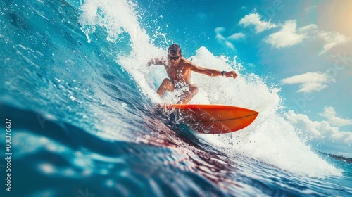 Summer sports photography. adrenaline-filled surfing, beach volleyball, and kayaking