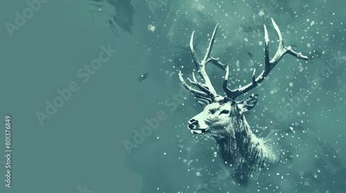   A digital painting of a deer adorned with antlers on its head and a separate pair on its back