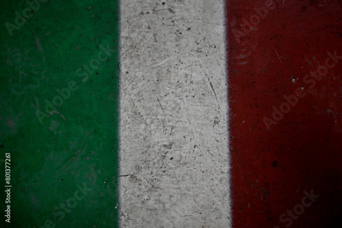 rough Italian flag pattern street texture