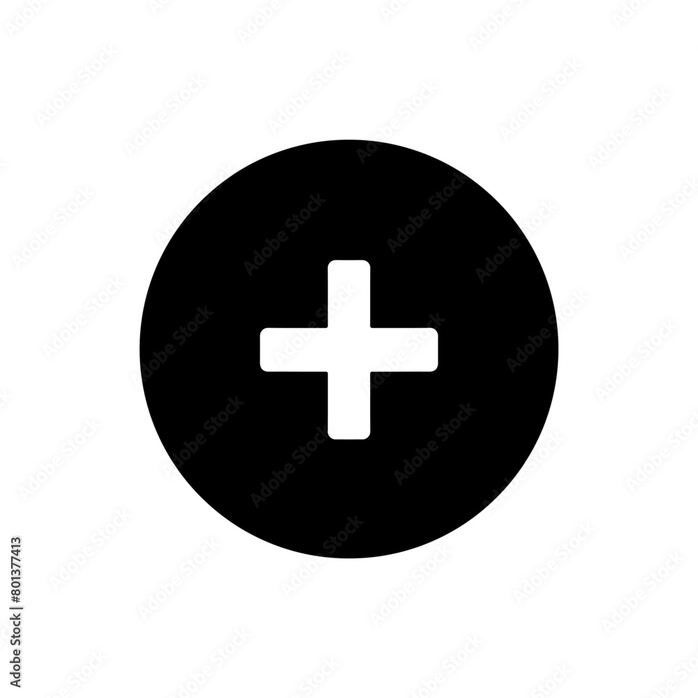 Add icon vector. Plus icon sign symbol vector. Medical cross vector icon illustration isolated on white background Add icon vector. Plus icon sign symbol vector. Medical cross vector icon illustration isolated on white background