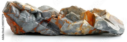 Mineralogy , rock sample , on white background