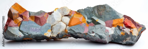 Mineralogy , rock sample , on white background