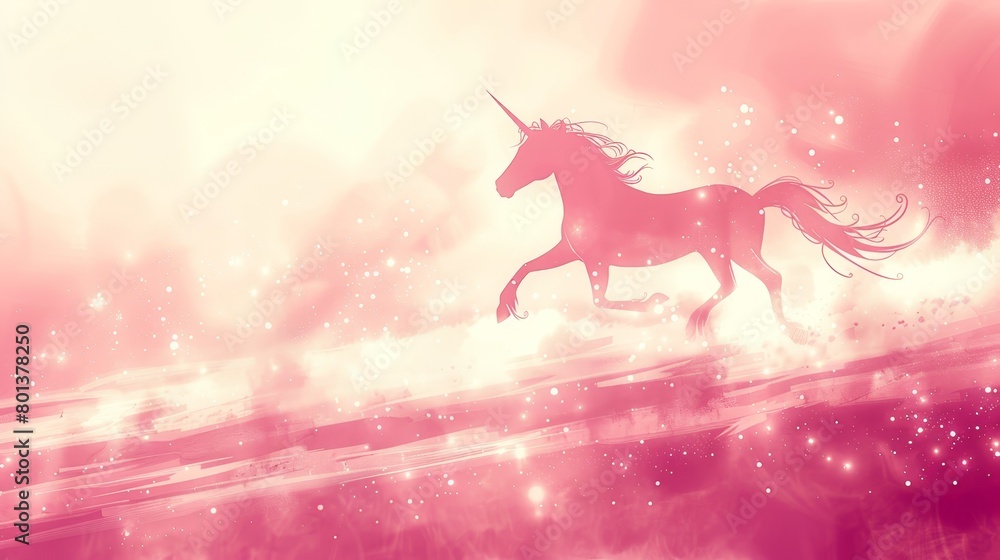 Digital painting of a unicorn galloping against a pastel backdrop Stars scattered, sky adorned with twinkling sparkles Digital painting of a unicorn galloping against a pastel backdrop Stars scattered, sky adorned with twinkling sparkles