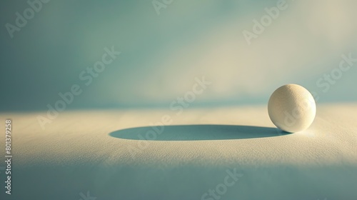 White ball on a light background with shadows.