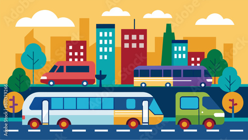A public transit system with designated quiet cars for individuals who need a peaceful commute.. Vector illustration