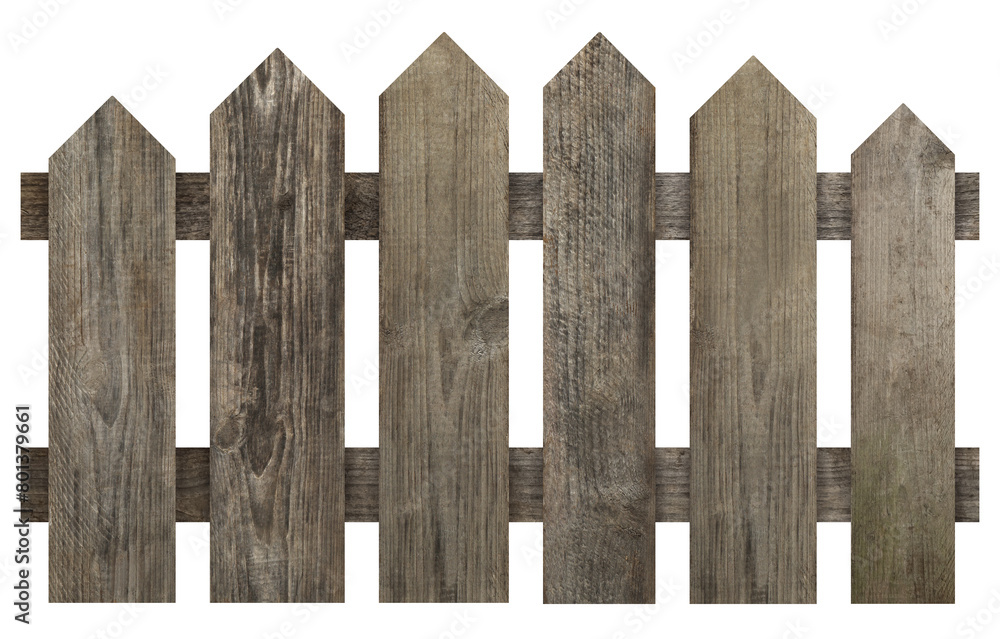 Wooden fence isolated on white. Enclosing structure Wooden fence isolated on white. Enclosing structure