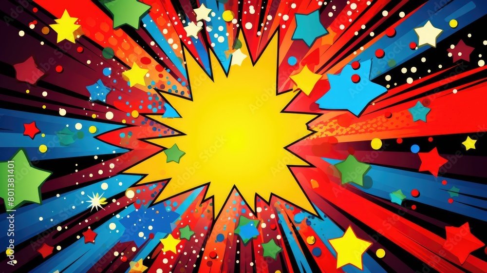 Fototapeta premium cartoon comic boom pop art, ai