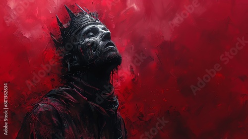 A digital art piece of a Kingman portrayed as a gothic figure, with dark, moody colors and dramatic lighting