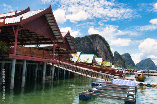 PANYEE ISLAND, THAILAND August 23, 2023, Panyee fisherman village on the water of Phang Nga Bay, Thailand. This was on a hot sunny afternoon during the wet season. photo