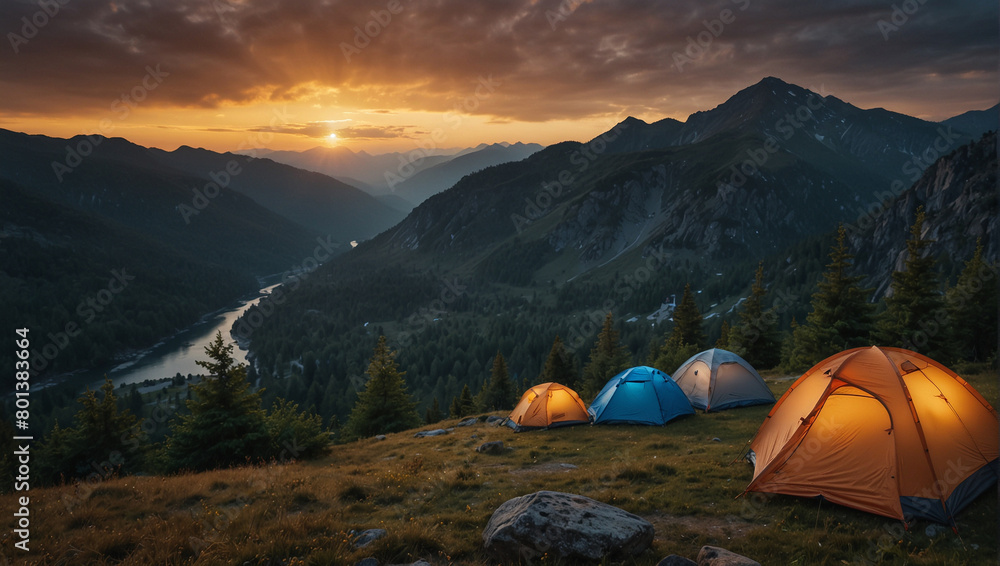 camping in the mountains