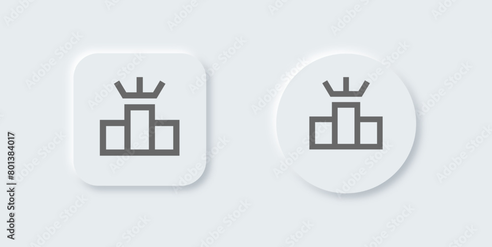 Leader board line icon in neomorphic design style. Competition signs vector illustration. Leader board line icon in neomorphic design style. Competition signs vector illustration.