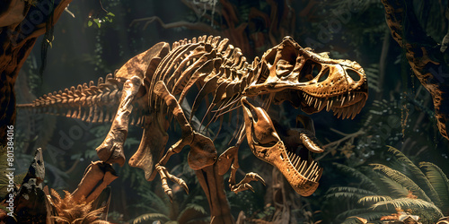 Geological Fossils Dinosaur Skeleton 3D CG