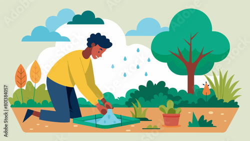 Building a rain garden in his backyard promoting biodiversity and reducing stormwater runoff..