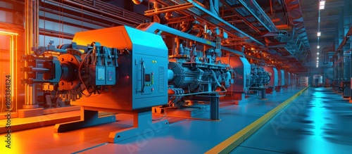 Vibrant D Rendering of an Extrusion Machine Highlighting Innovation in Manufacturing