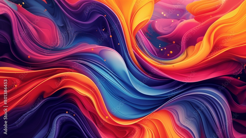 Vibrant Color Waves in Abstract Digital Art Vibrant Color Waves in Abstract Digital Art