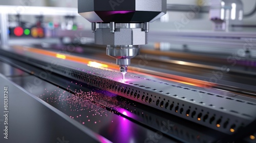 CuttingEdge Design A Colorful D Rendering of a Cutting Machine in a Modern Workplace