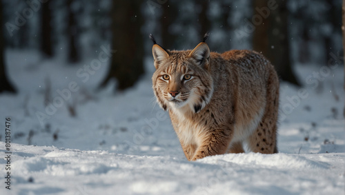 lynx in snow