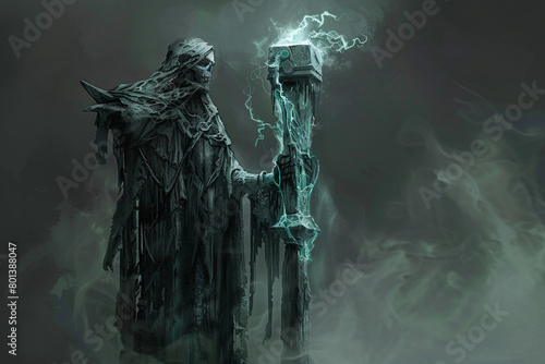 War hammer of the wraith, phantasmal and ethereal, haunting enemies in silent dread.