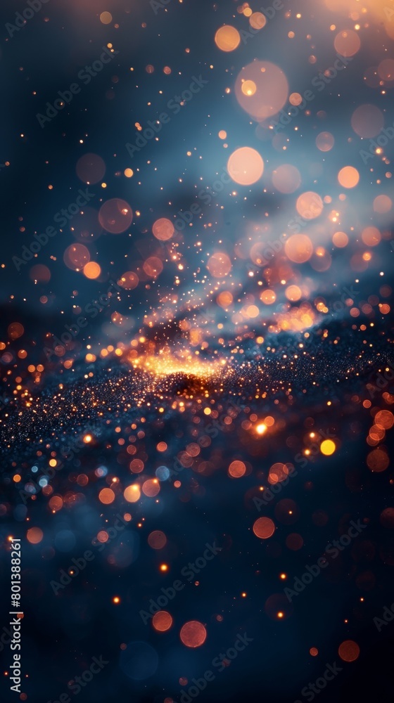 Fototapeta premium Abstract pattern of sparkling particles against a dark background, creating a shimmering effect