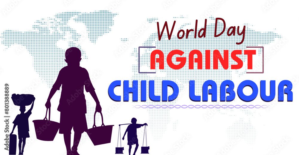 World Day Against Child Labour, campaign or celebration banner World Day Against Child Labour, campaign or celebration banner