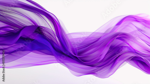 A bright violet wave, striking and vivid, flowing dynamically over a white canvas, captured in an ultra high-definition photo.