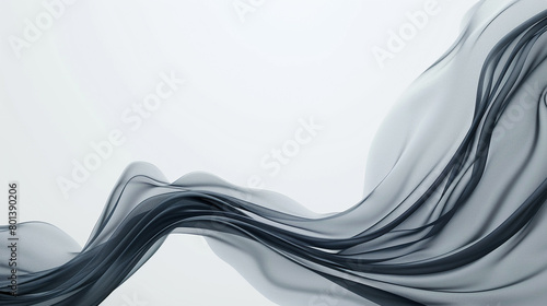 A cool slate gray wave, modern and sophisticated, flowing elegantly over a white background, presented in a crystal-clear high-definition image.