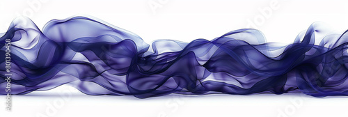 A deep indigo wave, mysterious and profound, undulating dynamically over a white background, captured in a detailed ultra high-definition photo.