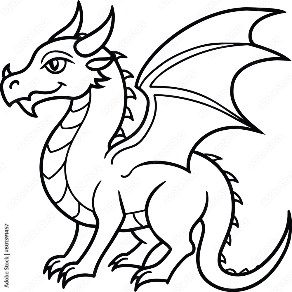 Dragon coloring pages. Dragons animal line art Dragon coloring pages. Dragons animal line art