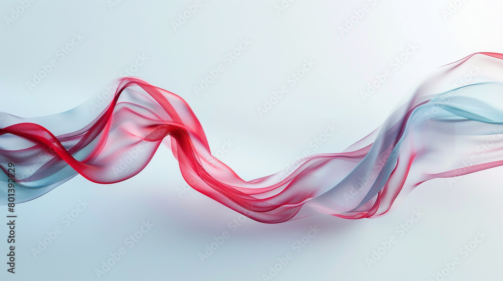 A gentle wave of cherry red and pale blue, gracefully twisting and isolated on a stark white backdrop, captured with high-definition precision. A gentle wave of cherry red and pale blue, gracefully twisting and isolated on a stark white backdrop, captured with high-definition precision.