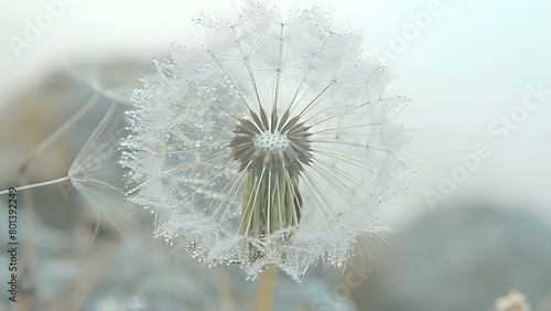 Close-Up Shot of a Dandelion. Concept Macro Photography  Nature Close-Up  Plant Portrait