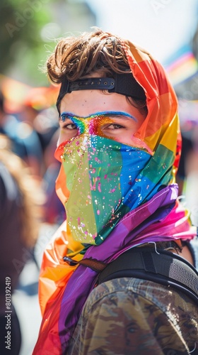 portrait of gay on pride month