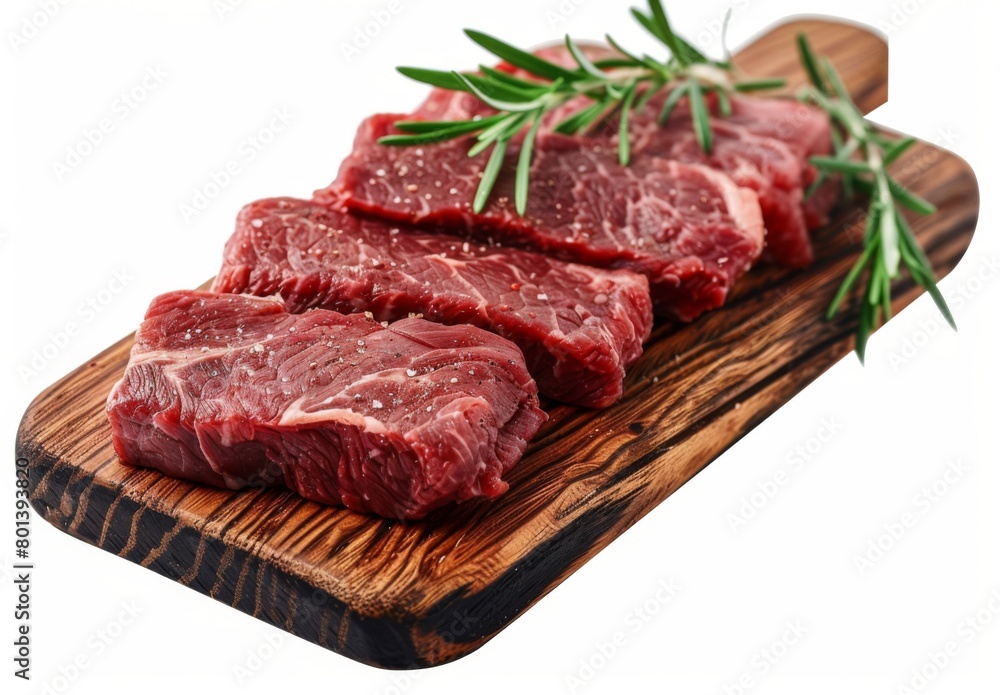 meat, raw beef steaks on wooden board isolated transparent background png. meat, raw beef steaks on wooden board isolated transparent background png.