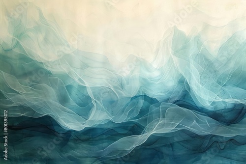 A piece where abstract, ethereal forms pulse gently to visualize the rhythm of calm breathing photo