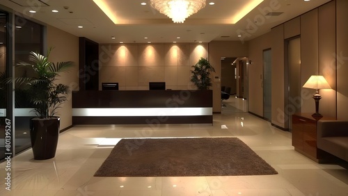 Modern interior design of a beauty salon headquarters office lobby area . Concept Interior Design, Beauty Salon, Modern Style, Headquarters Office, Lobby Area photo