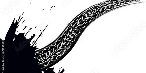 Tire Tracks . Dirty Grunge Vector Print Textured