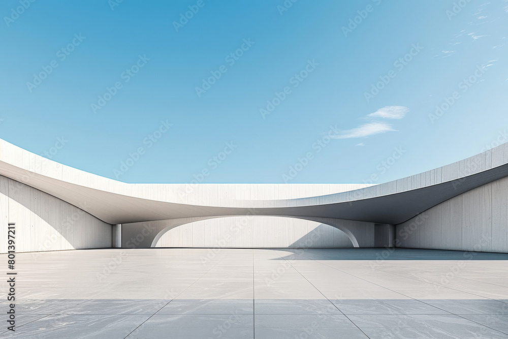 Concrete outdoor square building,Empty architectural background. Concrete outdoor square building,Empty architectural background.
