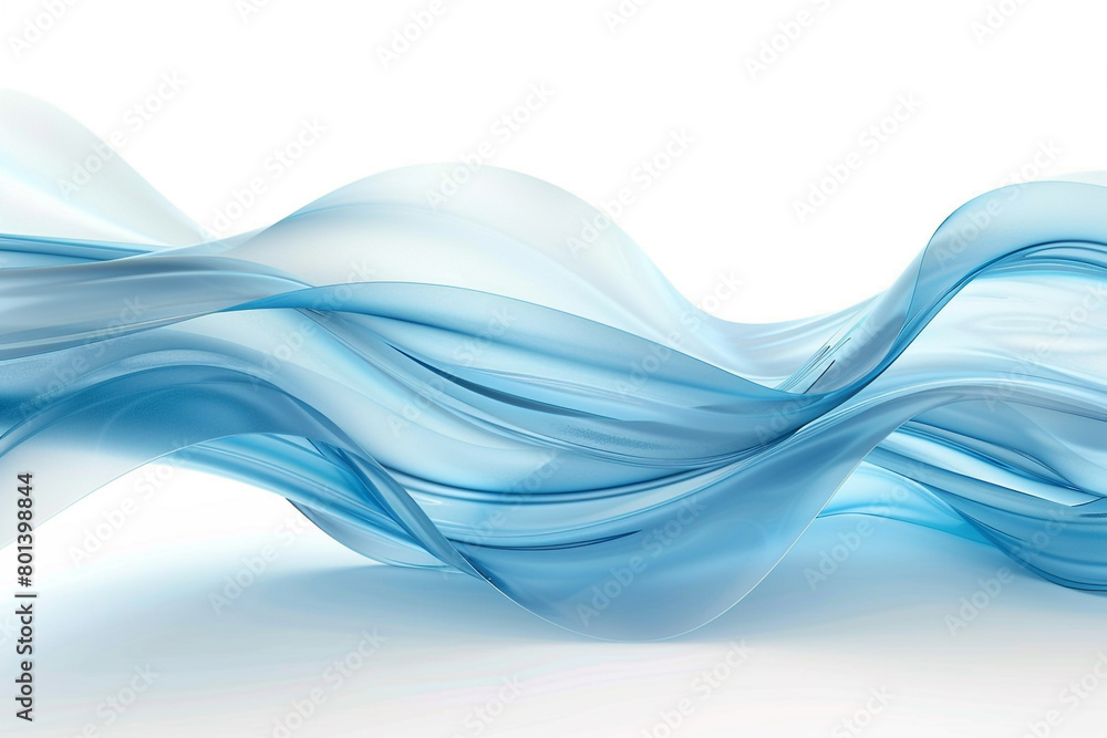 Cerulean wave abstract, smooth flowing light blue wave on a pristine white background. Cerulean wave abstract, smooth flowing light blue wave on a pristine white background.