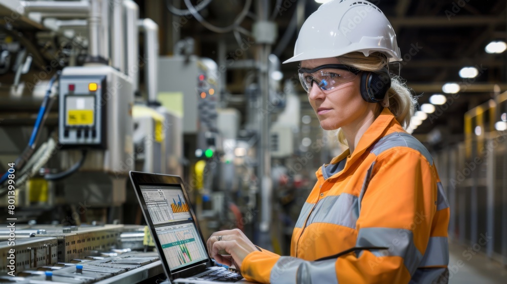 Engineer Monitoring Machinery in Factory