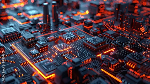 The image shows a close-up of a computer circuit board photo