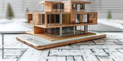 Fototapeta Naklejka Na Ścianę i Meble -  Architectural Design and Modeling App Showcasing Cutting edge Building Concepts and Digital Prototyping Solutions for Students and Professionals