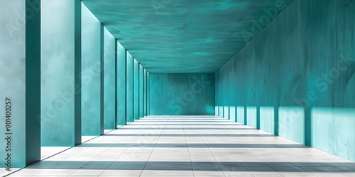 Futuristic Architectural Corridor with Clean Geometric Lines and Minimalist Design